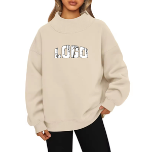 Sudaderas Personalizadas para Mujer, Estilo Vintage, Lavado Ácido, Cuello Redondo, Transpirables, Suaves, Manga Larga con Hombros Caídos, Insignia OEM - Product Image 4