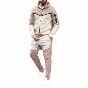Vente en gros OEM Survêtement de gymnastique pour hommes Ensemble de survêtement en coton noir Costumes de jogging pour hommes Ensemble 2 pièces avec logo personnalisé - Product Image 3