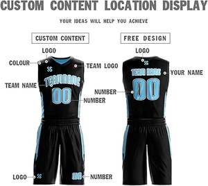 Personnalisez votre propre maillot de basket-ball réversible, uniforme personnalisé avec nom et numéro pour hommes, femmes et jeunes - Product Image 2