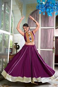 Último diseñador Pure Rayon Gamthi Kodi Work Lahenga Choli por FabZone - Product Image 5