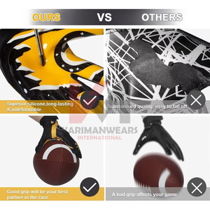 Meilleur prix d'usine Gants de gardien de football personnalisés pour l'entraînement, les matchs et les sports de plein air Gants de football américain - Product Image 4