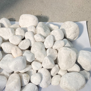 Adoquines de piedra de Río caídos blancos como la nieve pulidos de tamaño regular Guijarros redondos naturales de estilo de Diseño Industrial de Vietnam - Product Image 1