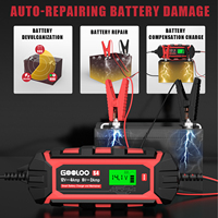 Chargeur de batterie GOOLOO S4 pour moto/voiture - Automatique, sans entretien, cycle profond, 12V 4A, batterie au plomb, écran LCD, protection IP65