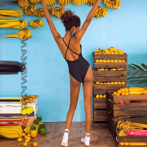 2024 nouveauté meilleur vendeur séchage rapide fronde une pièce string maillot de bain couleur unie à la mode Sexy Design grande taille - Product Image 2