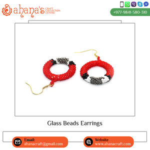 Wholesale Premium Quality Handmade Glass Beaded Drop <b>Earrings</b> Latest Design Classic Style <b>Fashion</b> Pearl <b>Hoop</b> <b>Earrings</b> for Gifts - Product Image 4