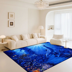 Tapis de salon personnalisé imprimé pour le salon et la chambre à coucher, tapis en polyester antidérapant - Product Image 3