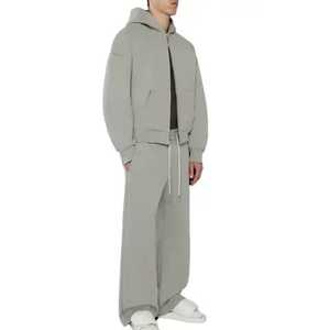 Conjunto de chándal de hombre de alta calidad Joggers boxy de pierna recta con cremallera holgada transpirable para la temporada de invierno - Product Image 1