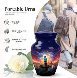 Statue of Liberty Urn for <b>Ashes</b> for Women Mini Urn for Human <b>Ashes</b> Blue Cremation <b>Ashes</b> <b>Keepsake</b> Urn Adult Men Women Custom Size - Product Image 3