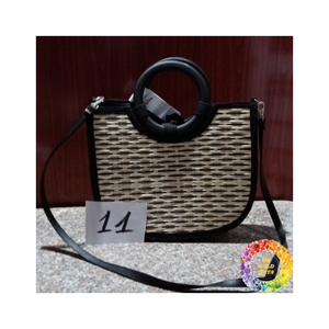 Elegante bolso de playa de algas marinas, bolso de paja duradero con práctico bolsillo interior, perfecto para escapadas costeras y uso diario - Product Image 1