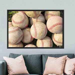 Póster elegante de béisbol en lienzo: decoración de pared para habitación de niño, decoración del hogar, 1 pieza: con marco negro - Product Image 1