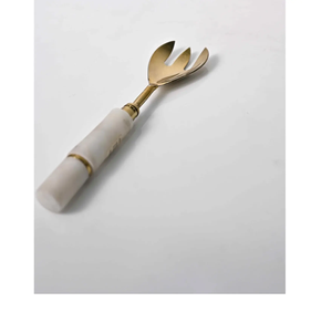 ช้อนตักสลัดทำจากด้ามทองเหลืองและหินอ่อนมีดีไซน์ใหม่ล่าสุดใช้ในงานปาร์ตี้ - Product Image 1