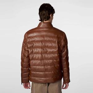 Logo personnalisé utilitaire de haute qualité manteau d'hiver à bulles chaudes vêtements capuche bouffante en cuir veste pour hommes 2025 - Product Image 3