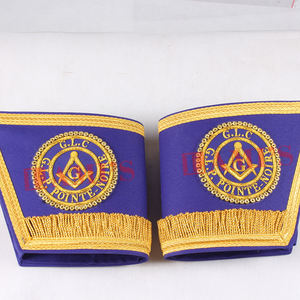 Haute qualité maçonnique artisanat provincial manchettes gantelets personnalisé à la main broderie maçonnique Regalia manchettes - Product Image 1