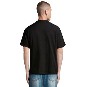 Top vente unisexe surdimensionné 100% coton T-Shirt goutte épaule strass transfert de chaleur impression Hip Hop Style hommes tissé T-Shirt - Product Image 3