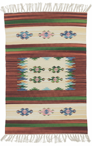 Alfombra de Algodón Afelpada Floral Moderna Hecha a Mano, Reversible, Lavable a Máquina, Grosor Personalizable, para Hogar, Camping, Viajes y Picnic - Product Image 3