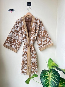 ชุดคลุมอาบน้ำสไตล์ฮิปปี้โบฮีเมียนชุดกิโมโนผ้าเนื้อนุ่มแบบอินเดียปักลายดอกไม้ - Product Image 5