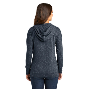 <b>Women's</b> New Navy Blue Fleece Pullover Hoodie Full Zip Outwear <b>Tops</b> Sherpa 1/4 Zip Light Technique Style Tri-blend Jacket - Product Image 3