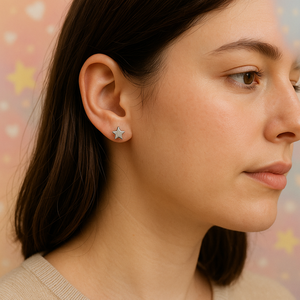 Usine de vente en gros de bijoux en argent 925 Simple Star Earpin Design en Thaïlande - Product Image 1