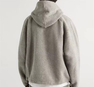 Pull à capuche en polaire sherpa à demi-fermeture éclair avec logo personnalisé OEM Sweat à capuche en polaire micro sherpa pour hommes - Product Image 6
