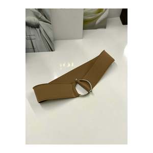 Ceinture élastique pour femme avec boucle à anneau et barre, ceinture pour veste, ceinture pour chemise, ceinture pour robe - Tan - Product Image 2