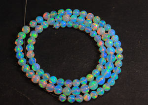 Impresionante Esfera de Ópalo Etíope Cabujón de 4mm a 6mm, Gemas de Ópalo Pulido Liso, Hilo de Ópalo de 16 Pulgadas a Precio de Mayoreo - Product Image 6