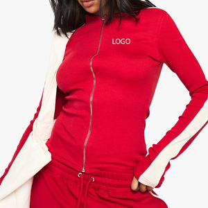 Sudadera Térmica de Color Sólido para Mujer, con Cuello de Cremallera y Diseño, Material Resistente para Invierno 2026, Fabricante OEM para Compradores al por Mayor - Product Image 1