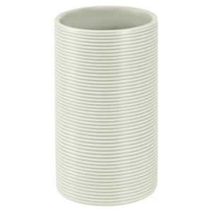 Portaspazzolino in gres Spirella 'Tube Ribbed' grigio 6 x 10,5 cm - Product Image 1