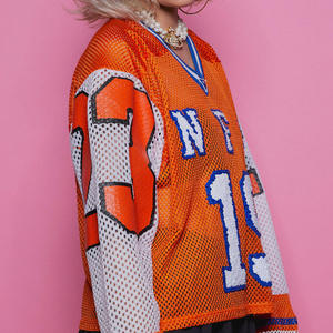 เสื้อเจอร์ซีย์กีฬาพิมพ์ลายตามสั่ง ระบายอากาศได้ดี ทรงคอวี สำหรับผู้ใหญ่ ฤดูร้อน คุณภาพสูง เสื้อฟุตบอลตาข่ายแบบอเมริกัน - Product Image 3