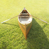 Canoa Doble K080M para 2 Personas con Costillas Curvas, Acabado Mate, Hecha a Mano, Decorativa y Funcional, 365Lx72Wx53H cm