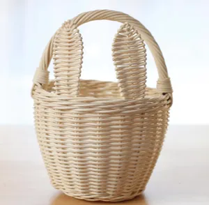 High Quality Rattan Food <b>Container</b> 0-1L Handwoven Kids Easter Holiday Eco Friendly Wicker Bohemian Style Multifunction OEM - Product Image 2