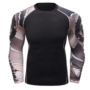 Rashguard Personalizado con Estampado Digital para MMA y BJJ, Manga Larga, Spandex/Poliéster, Transpirable, de Secado Rápido, Servicio OEM para Hombre - Product Image 4