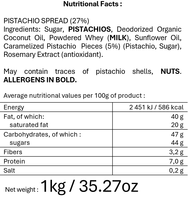 Les Pistaches Toquees Premium Artisanal French Chocolate Pistachio Pasty Cream Spread Bits 1KG Smooth Texture Nut Spread