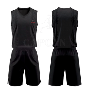 Uniforme de Voleibol para Hombre, Colección de Invierno, 100% Poliéster, Marca Privada, Logotipo Personalizado, Color Negro Liso, Transpirable y Cómodo - Product Image 1