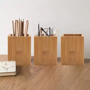 Bolígrafo de bambú hecho a mano, organizador de tazas, escritorio de madera orgánica ecológica, solución de oficina en casa sostenible, portalápices de madera orgánica - Product Image 4