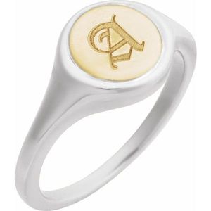 Stainless Steel Round Signet <b>Ring</b> Fashionable Cluster Inlay with Rose and 18K Gold Plating Gift for Any Occasion - Product Image 3