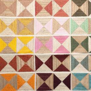 พรมปอกระเจาทำด้วยมือทรงสี่เหลี่ยมผืนผ้าพรมเส้นใยธรรมชาติสุดเก๋สไตล์โบฮีเมียนพร้อมแผ่นปูสวดมนต์แบบนามธรรมสำหรับห้องนั่งเล่นของตกแต่งบ้าน - Product Image 6