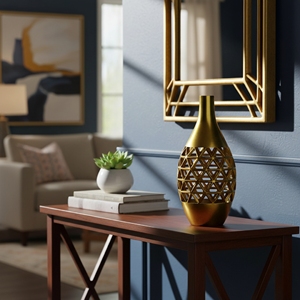 Assured Quality Handcrafted Aluminum Finish Handmade Lightweight Rust Resistant Flower <b>Vase</b> for Modern Classic Interiors - Product Image 4