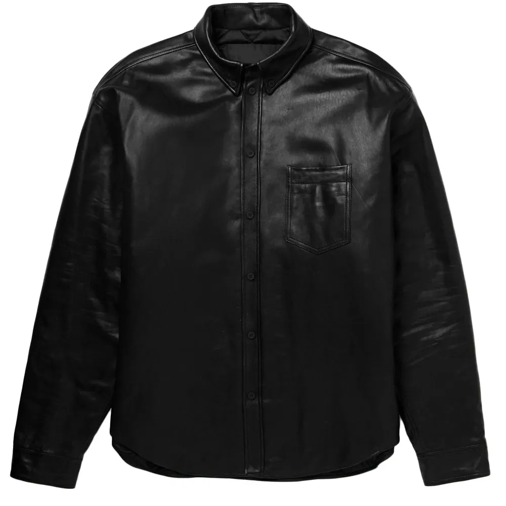 Custom Men Winter Fashion PU leather Waxed Trail Blazer Jacket Coat Male Business Lambskin Leather Jacket