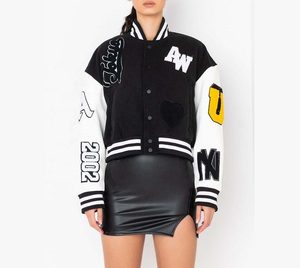 Exclusivo Oversize Chenille bordado Varsity Bomber chaqueta Patchwork Streetwear abrigo para niñas hombres Hip Hop Letterman chaqueta - Product Image 1