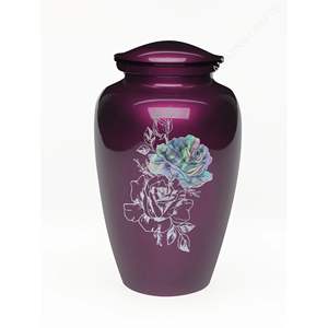 Urna de Cremación de Metal de Diseño Único, Urna de Cremación de Colibrí con Madreperla, Urna Funeraria de Metal con Bolsa - Product Image 2