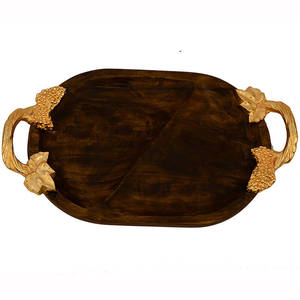 Plateau de service rond en bois à une poignée Utilisation Maison Hôtel Restaurant Bar de mariage Fête Exportation Qualité Quantité en vrac Meilleur 2024 - Product Image 4