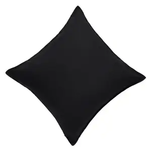 Fundas y fundas de almohada personalizadas, funda de cojín decorativa para el hogar más vendida, funda de cojín de algodón negro liso a precio mayorista