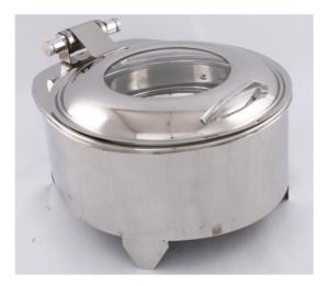 Plat de chauffe-plat moderne en acier inoxydable fini 2 tons pour restaurants mariages hôtels usage domestique design rond-tarif de gros - Product Image 4