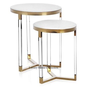 Home Decorative Metal Side <b>Table</b> Unique Design Admirable Look <b>Coffee</b> and Drinkable <b>Table</b> With Black Color <b>Round</b> <b>Marble</b> Supplies - Product Image 3