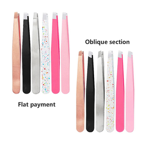 2025 Mejor logotipo personalizado y pinzas de cejas empaquetadas en color Características convenientes con pelos puntiagudos Venta caliente al por mayor - Product Image 2