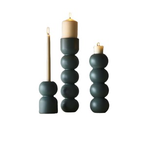 Ensemble élégant de 3 bougeoirs T-Light en bois pour les fêtes de mariage et Noël Bougies votives décoratives pour la maison - Product Image 3