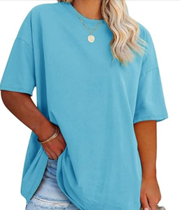 Precio de fábrica de alta calidad Europa América Tallas grandes Camisetas de mujer Logotipo personalizado Algodón Camisetas de mujer de gran tamaño para el verano - Product Image 2