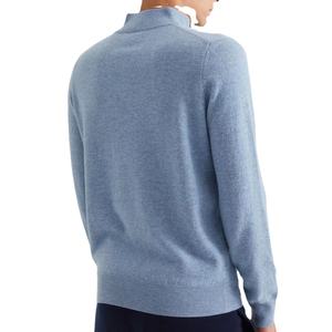 Pull à col montant en laine mélangée et cachemire, surdimensionné, à col polo, tricoté, pour homme, avec étiquette privée personnalisée, 2026 - Product Image 2