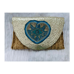 High Quality Women's Long Cotton Jute Clutch Wallet Beading Shell Tassel Zipper Closure Embroidery Indian Fashion Accessory Lock - Product Image 6