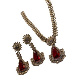 TRAVAIL DE PIERRE ARGENT DORÉ ÉLÉGANTE TRAVAIL AMÉRICAIN DE DIAMANTS BIJOUX ARTIFICAUX PAKISTANI BIJOUX TRADITIONNELS SERVICE OEM ODM - Product Image 1